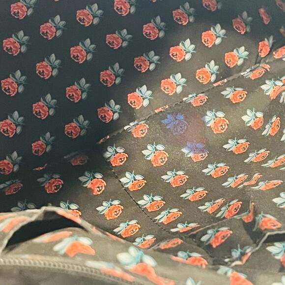 Vera Bradley Solid Black Glenna Quilted Shoulder Bag Purse Red Rose - Picture 8 of 9